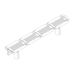 Banc de quai de gare moderne 4 places