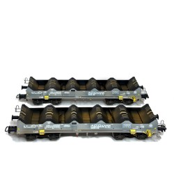 Set de 2 wagons SHMMNS porte-coils Ermewa/Arcelor-Mittal vides référence : 4785ROVP