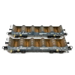 Set de 2 wagons SHMMNS porte-coils Ermewa/Arcelor-Mittal vides référence : 4785ROVP