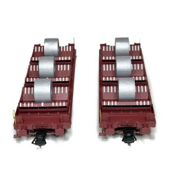 Set de 2 wagons SHMMS S32-6 SNCF chargés référence : S3261F