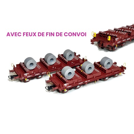 Set de 2 wagons SHMMS S32-6 SNCF chargés référence : S3261F